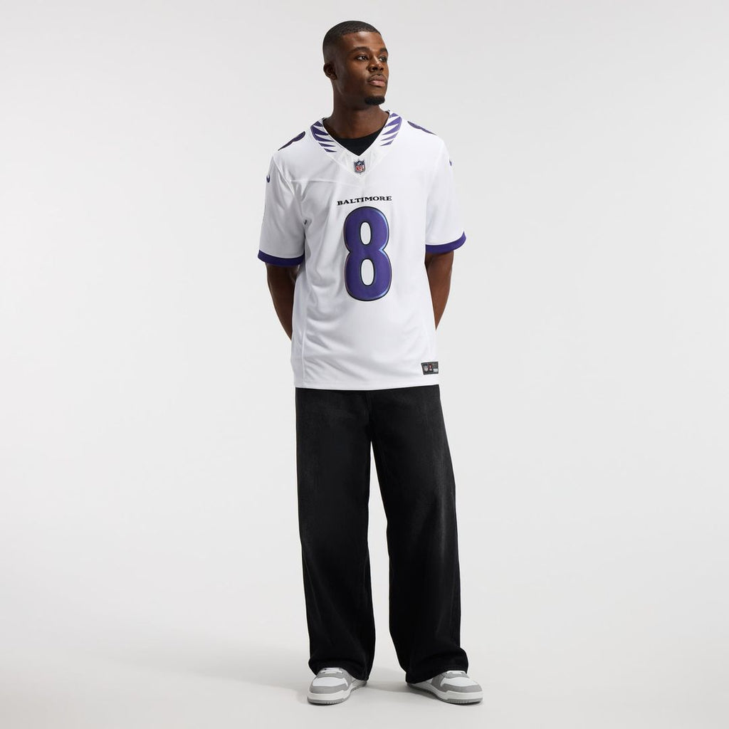 Lamar Jackson Baltimore Ravens White Vapor F.U.S.E. Stitched Limited Jersey