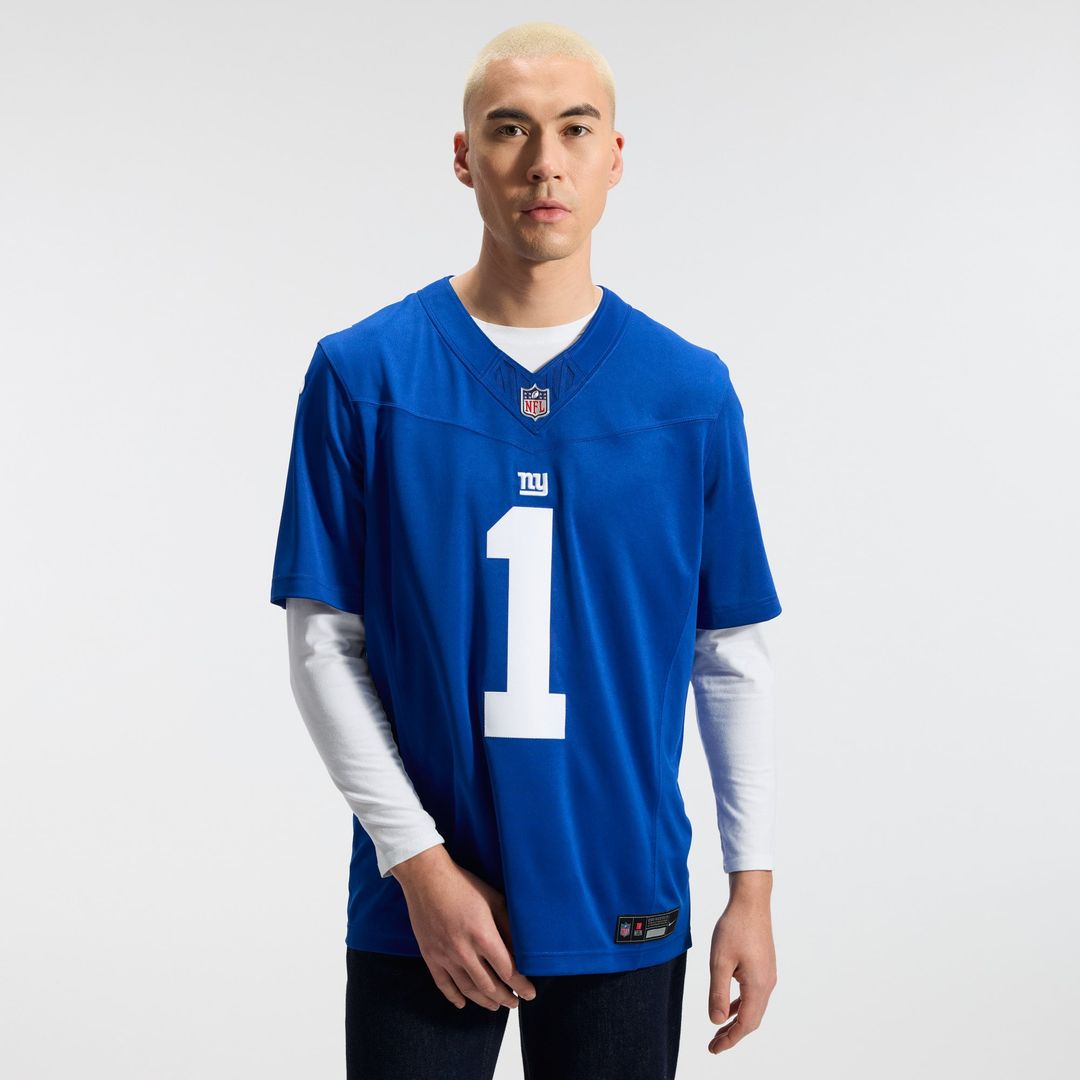 Malik Nabers New York Giants Royal Team Vapor F.U.S.E. Stitched Limited Jersey