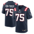 Alijah Vera-Tucker New England Patriots Navy Team Game Jersey