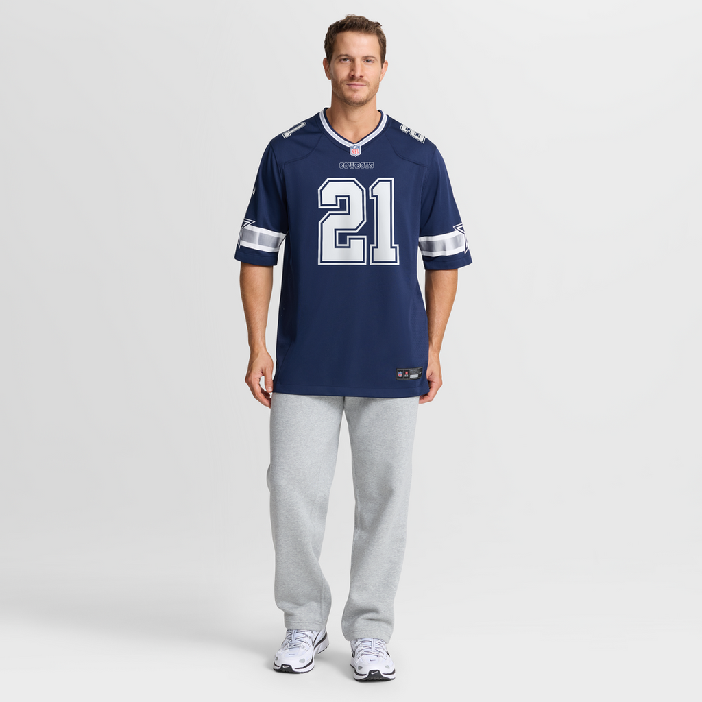 Deion Sanders Dallas Cowboys Navy Team Retired Player Game Jersey