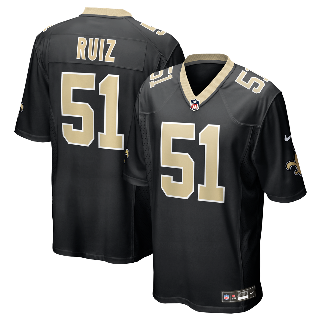Cesar Ruiz New Orleans Saints Black Player Game Jersey