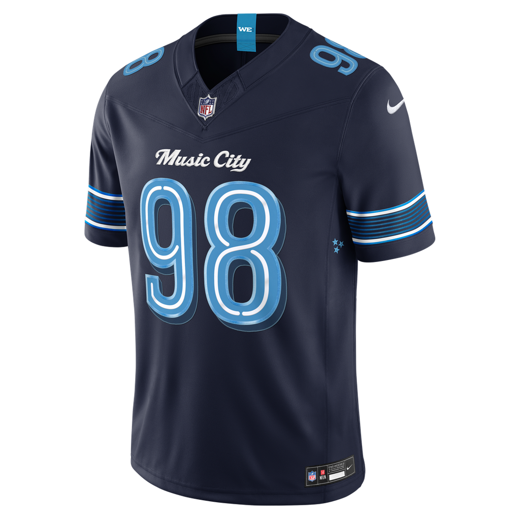 Jeffery Simmons Tennessee Titans Navy 2026 Rivalries Collection Stitched Limited Jersey