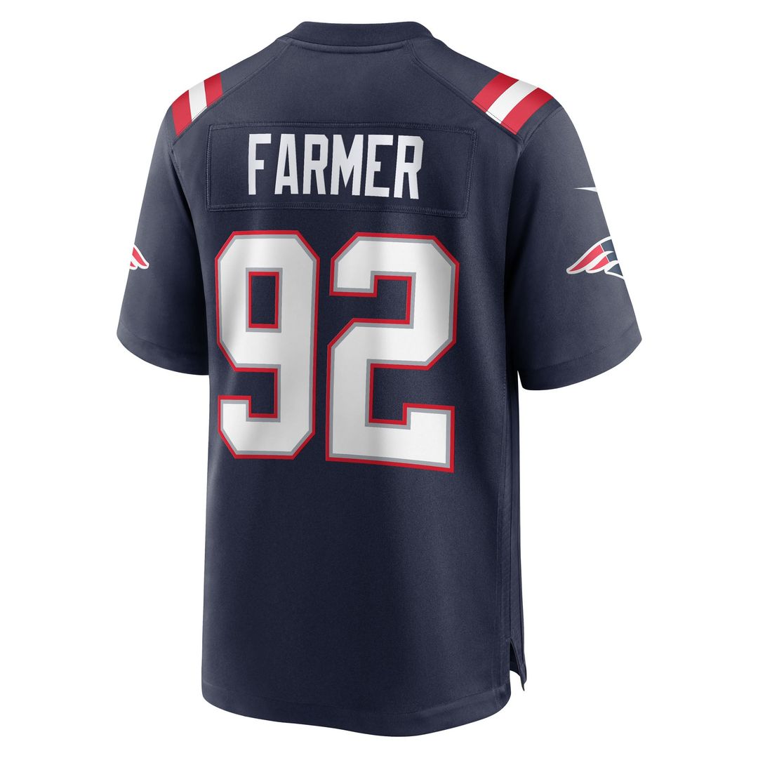 Joshua Farmer New England Patriots Navy Team Game Jersey