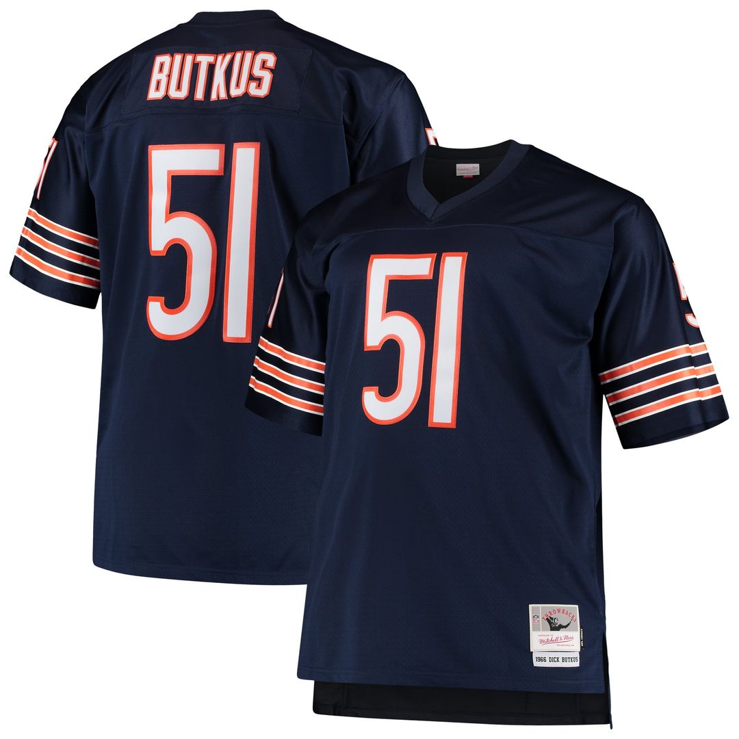 Dick Butkus Chicago Bears Navy Big & Tall 1966 Retired Player Replica Jersey
