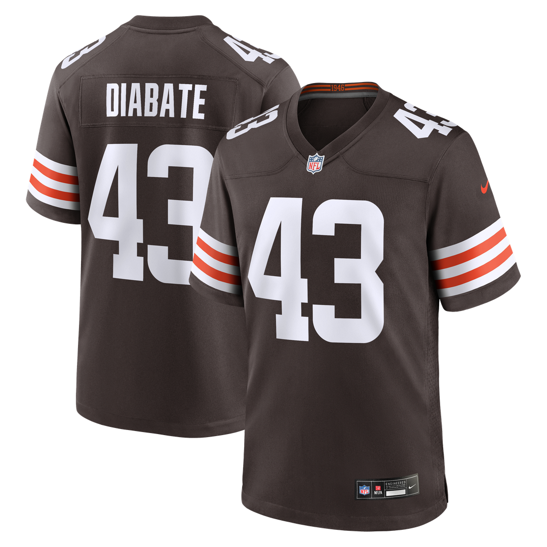 Mohamoud Diabate Cleveland Browns Brown Team Game Jersey