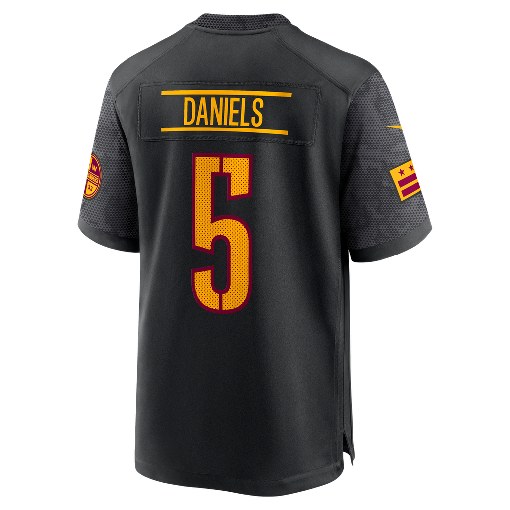 Jayden Daniels Washington Commanders Black Alternate Game Player Jersey