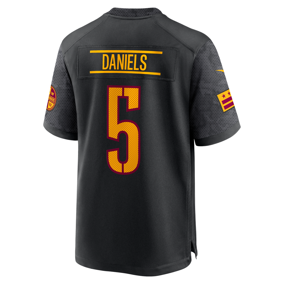 Jayden Daniels Washington Commanders Black Alternate Game Player Jersey
