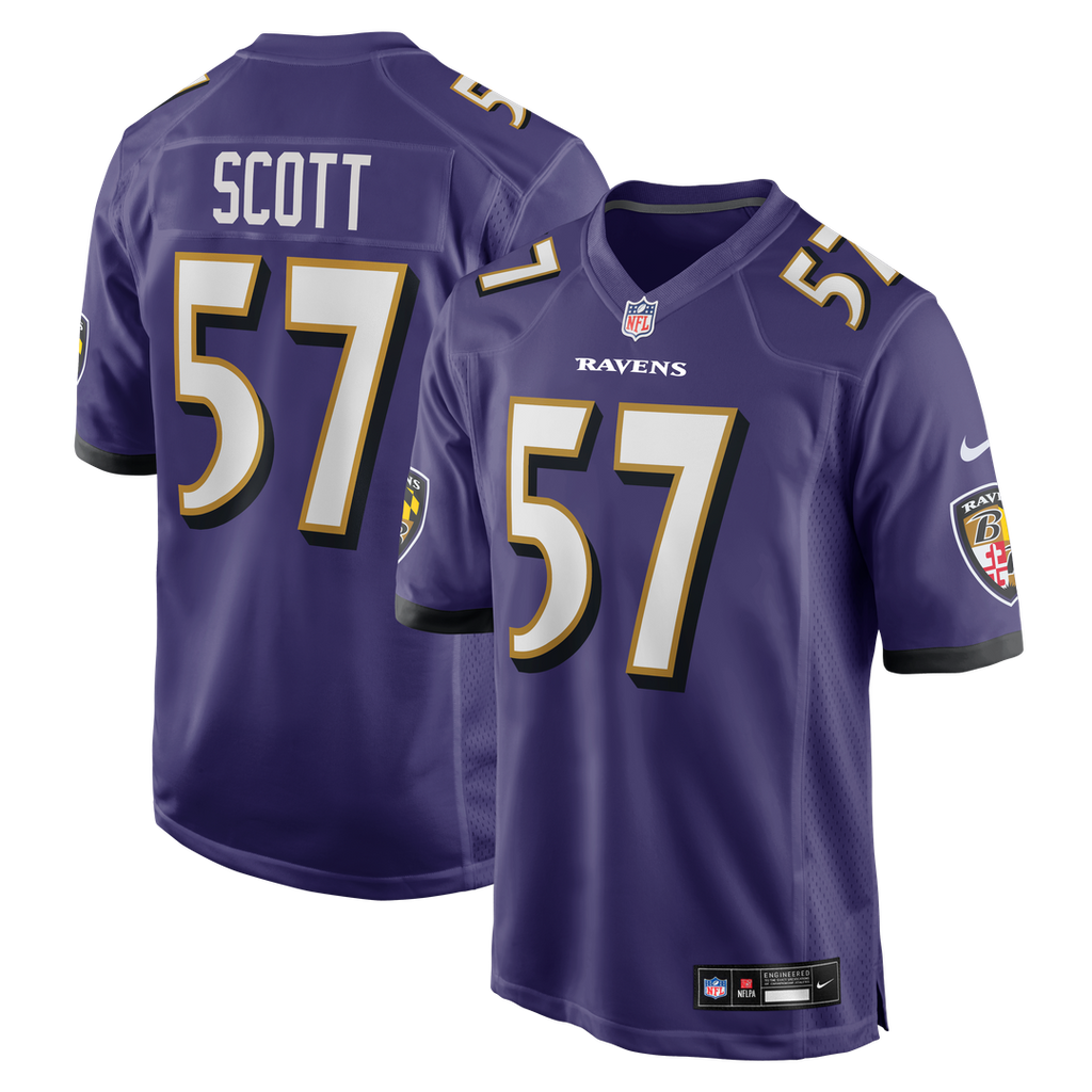 Bart Scott Baltimore Ravens Purple Game Retired Player Jersey