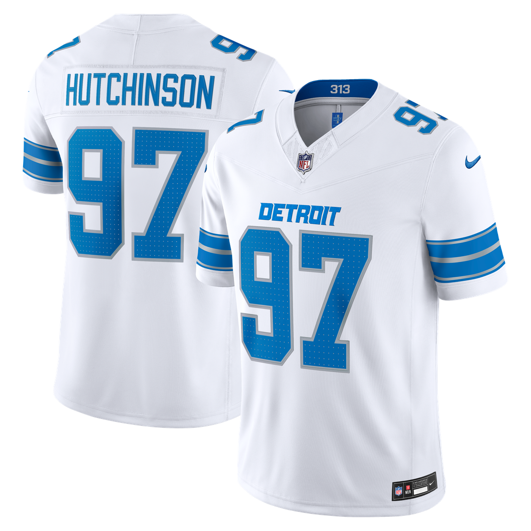 Aidan Hutchinson Detroit Lions White Vapor F.U.S.E. Stitched Limited Jersey