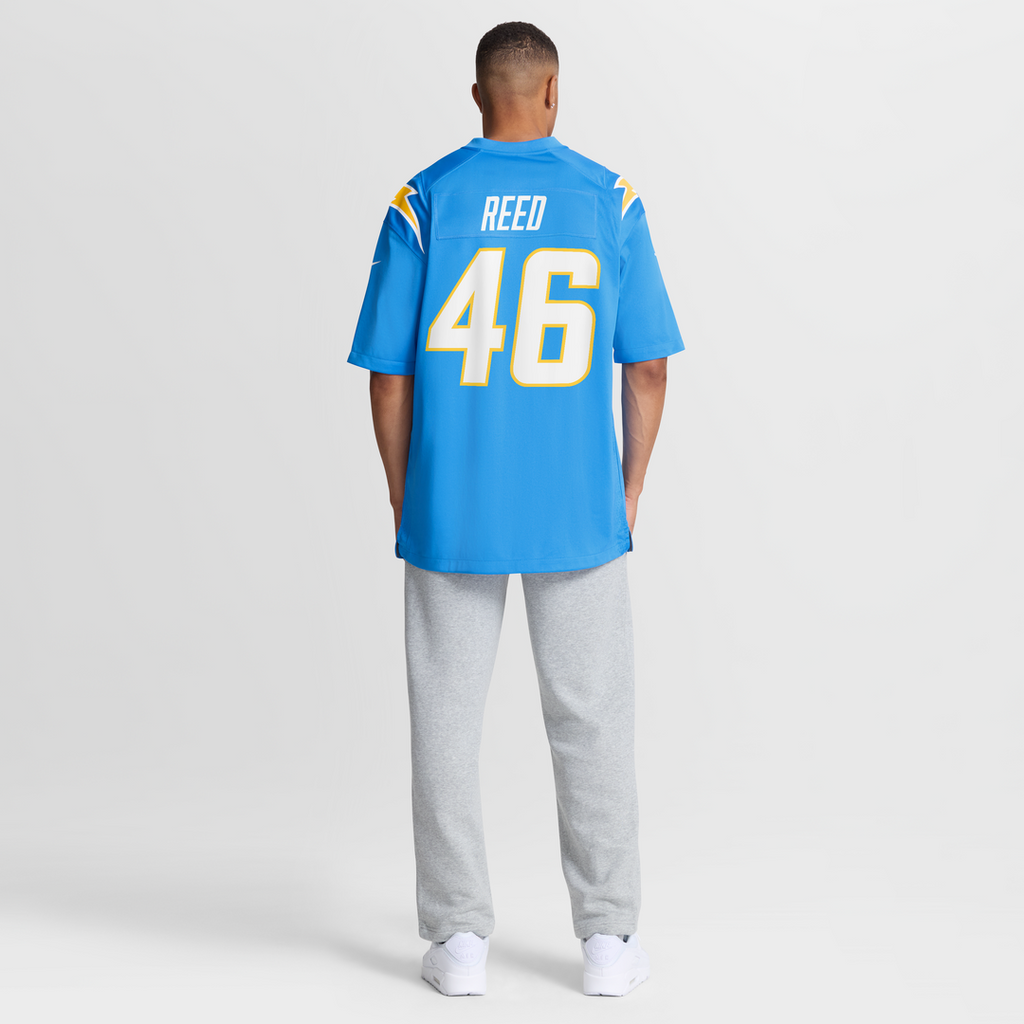 Nikko Reed Los Angeles Chargers Powder Blue Team Game Jersey