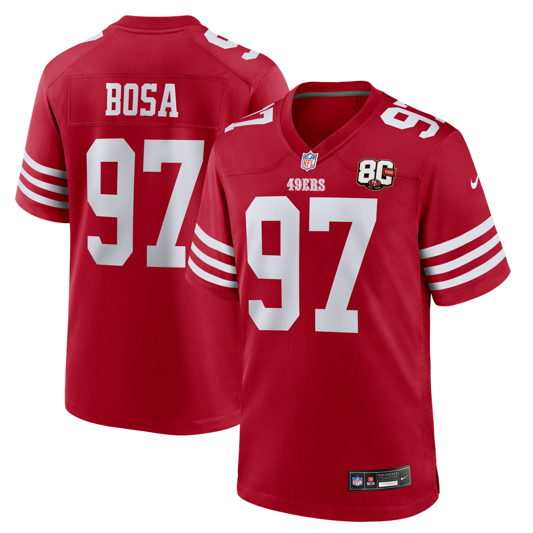 Nick Bosa San Francisco 49ers White 80th Anniversary Game Jersey