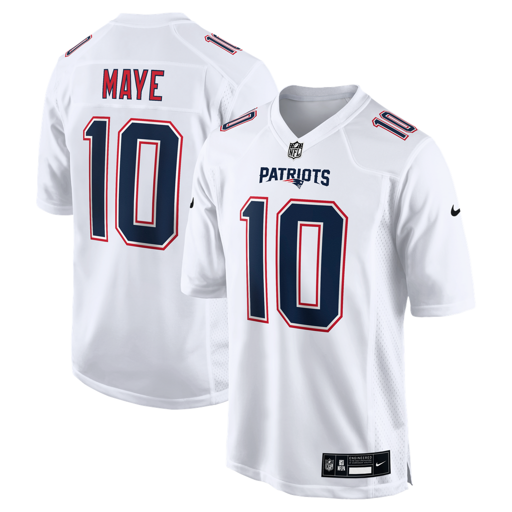 Drake Maye New England Patriots Tundra White Game Jersey