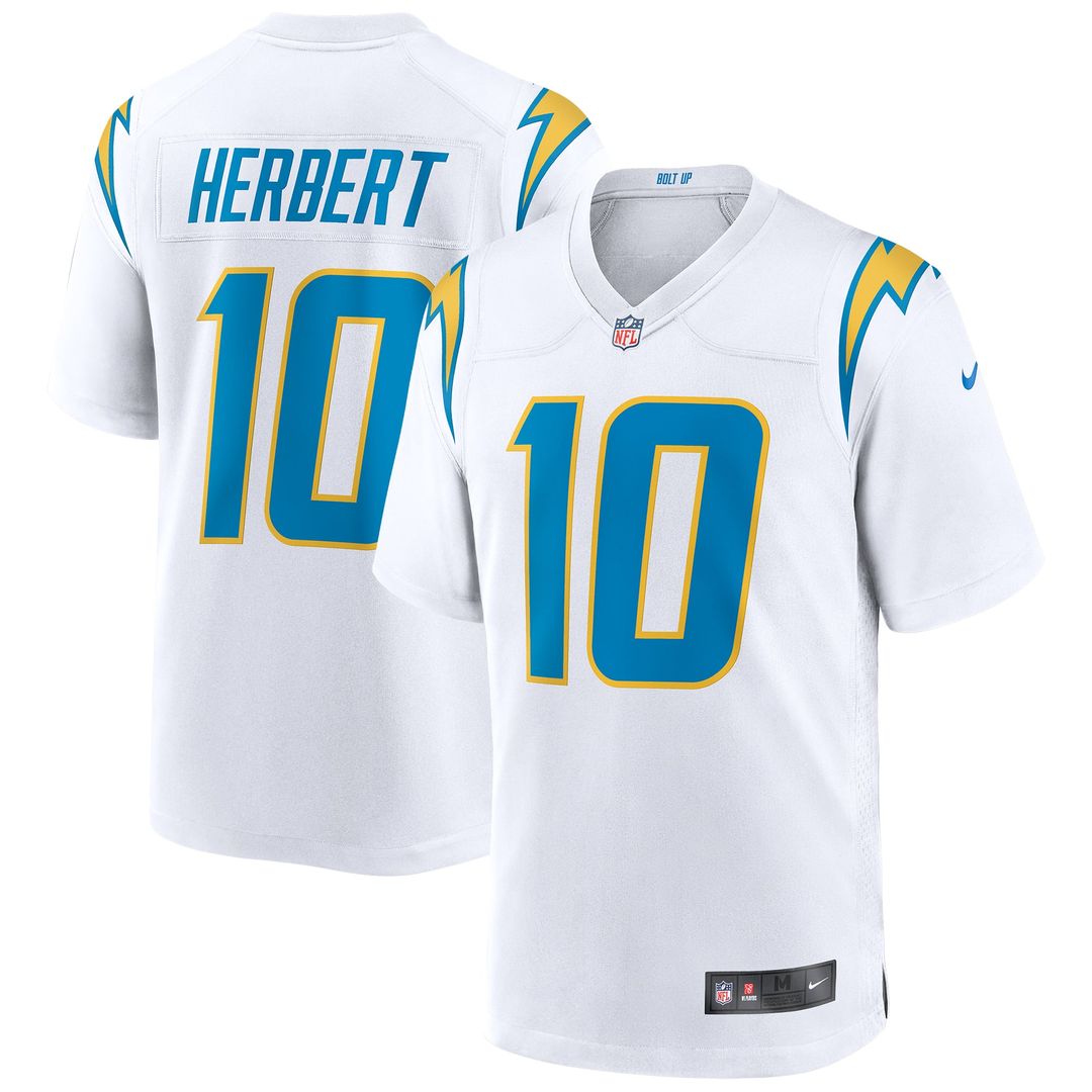 Justin Herbert Los Angeles Chargers White Game Jersey