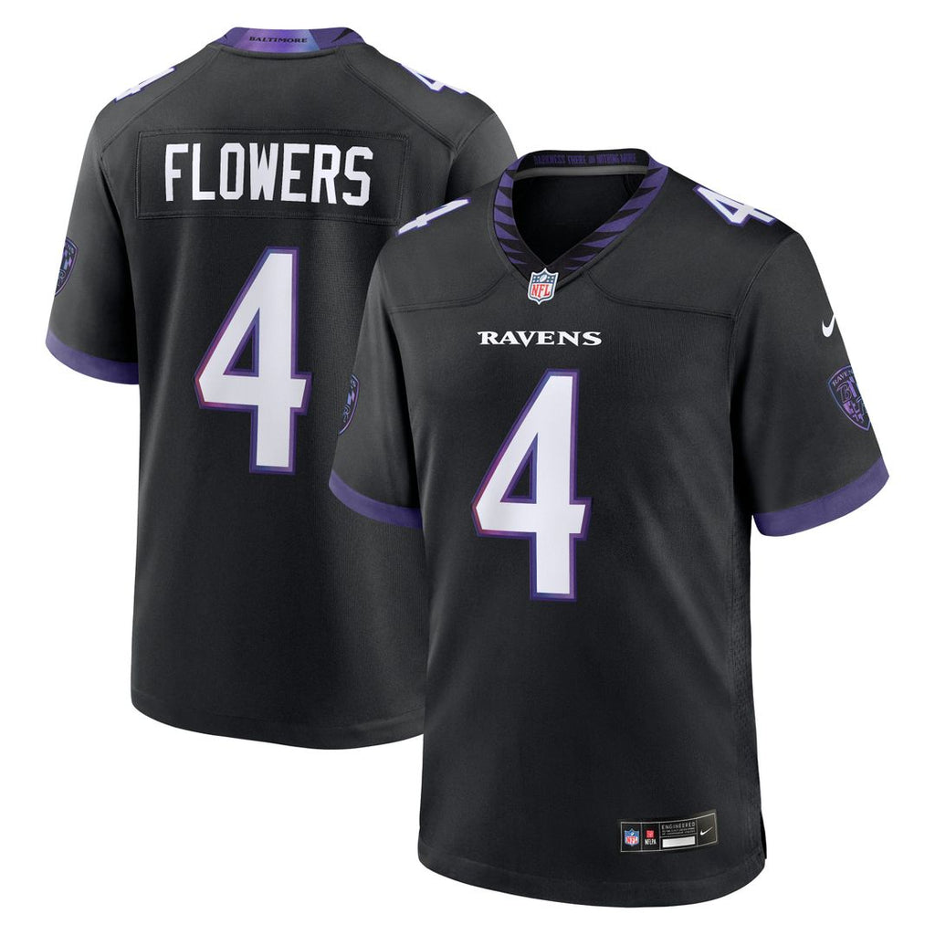 Zay Flowers Baltimore Ravens Black Alternate Game Jersey