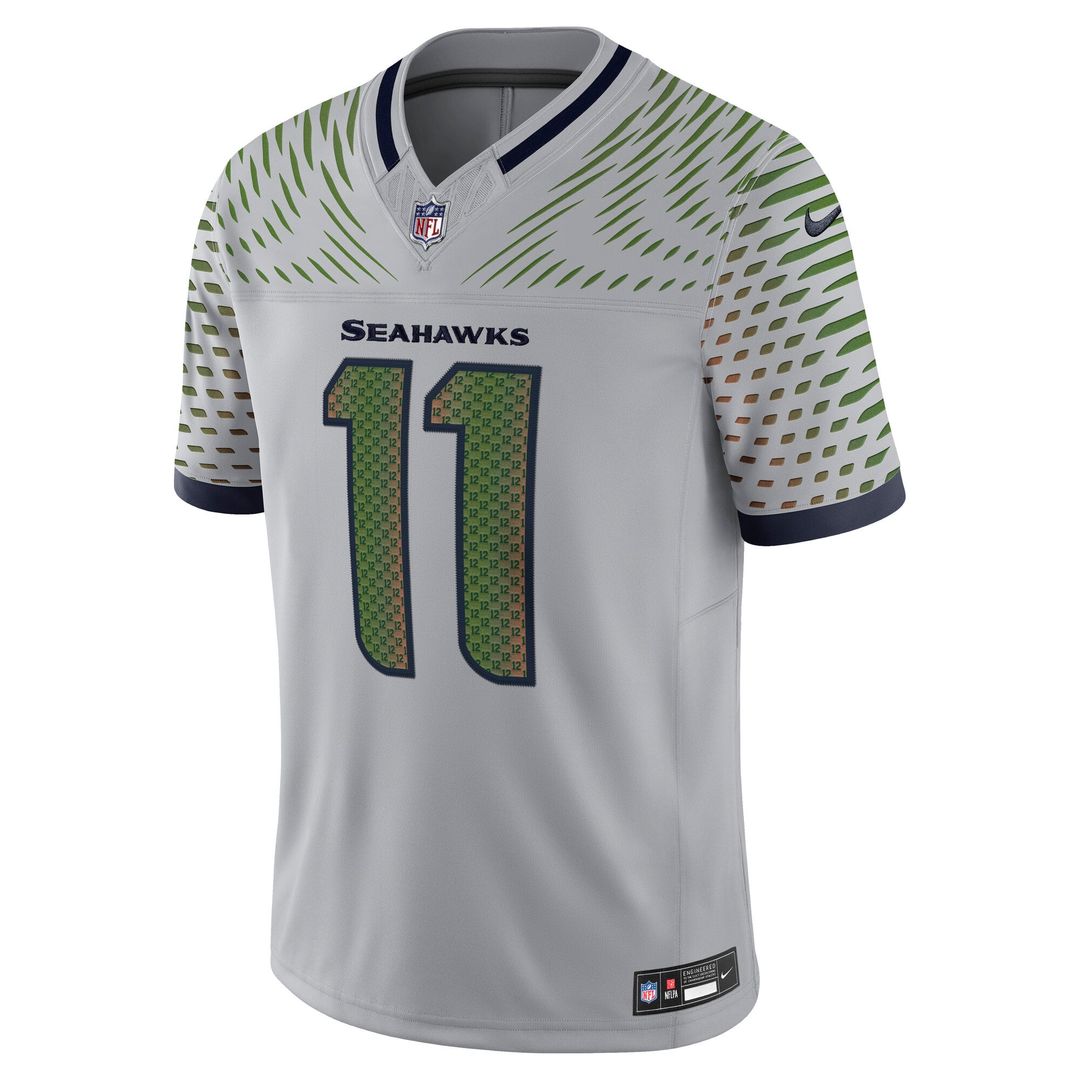 Jaxon Smith-Njigba Seattle Seahawks Gray Rivalries Collection Stitched Limited Jersey