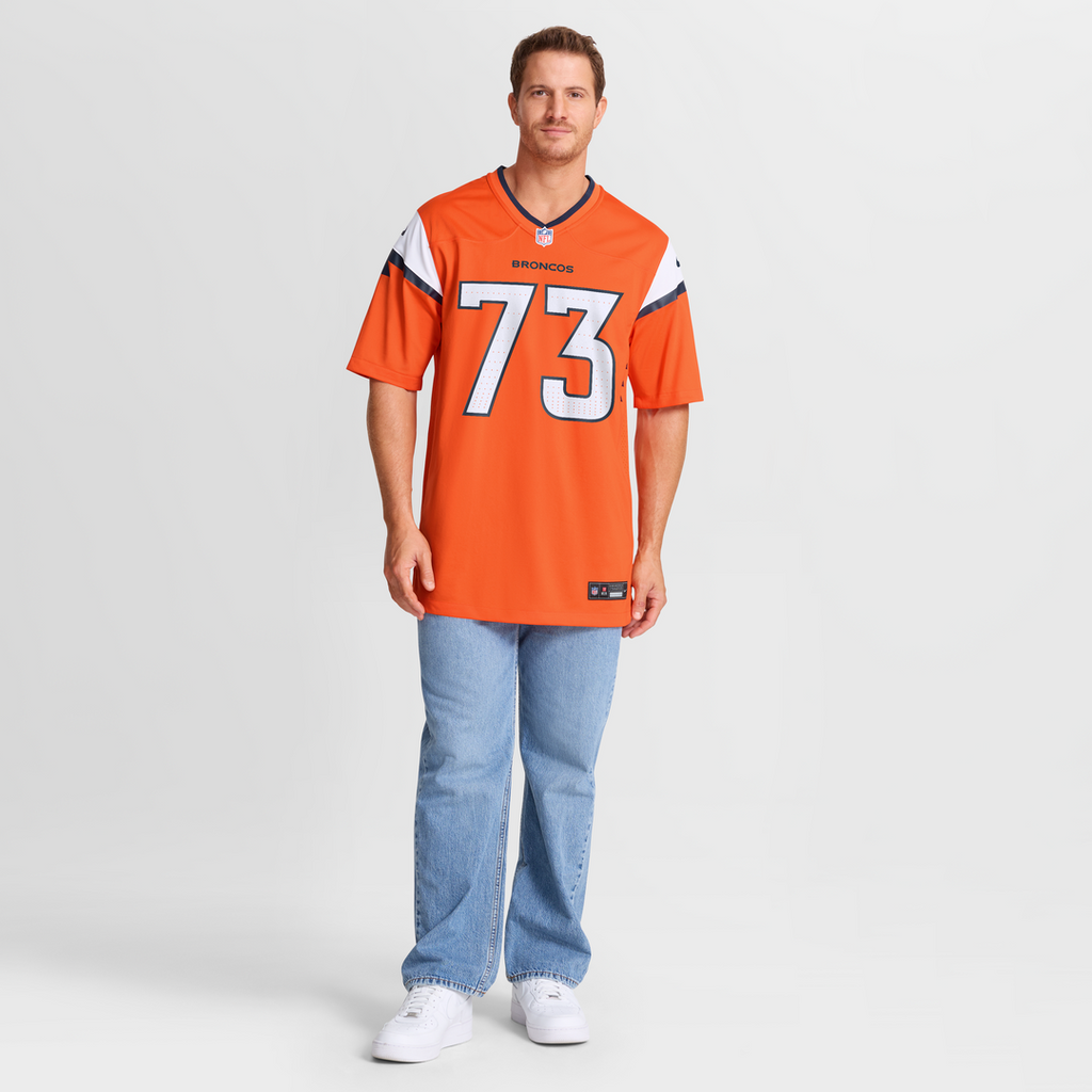 Frank Crum Denver Broncos Orange Team Game Jersey
