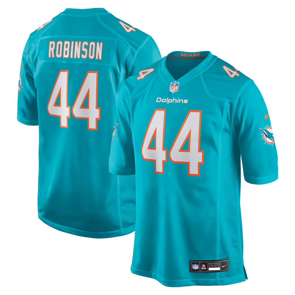 Chop Robinson Miami Dolphins Aqua Player Game Jersey
