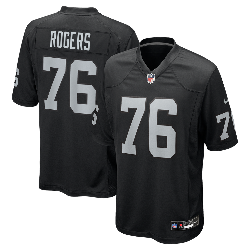 Caleb Rogers Las Vegas Raiders Black Team Game Jersey
