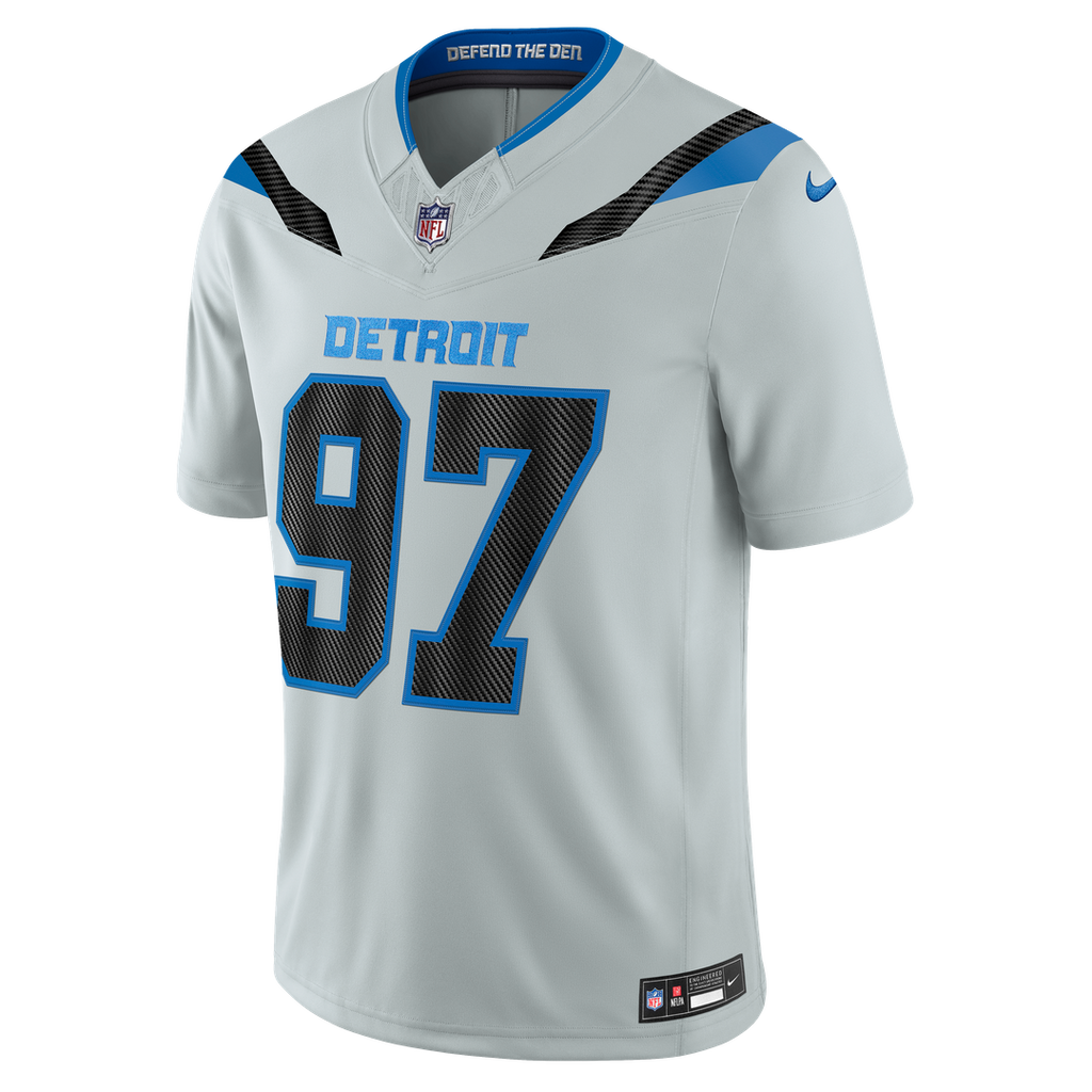 Aidan Hutchinson Detroit Lions Silver 2026 Rivalries Collection Stitched Limited Jersey