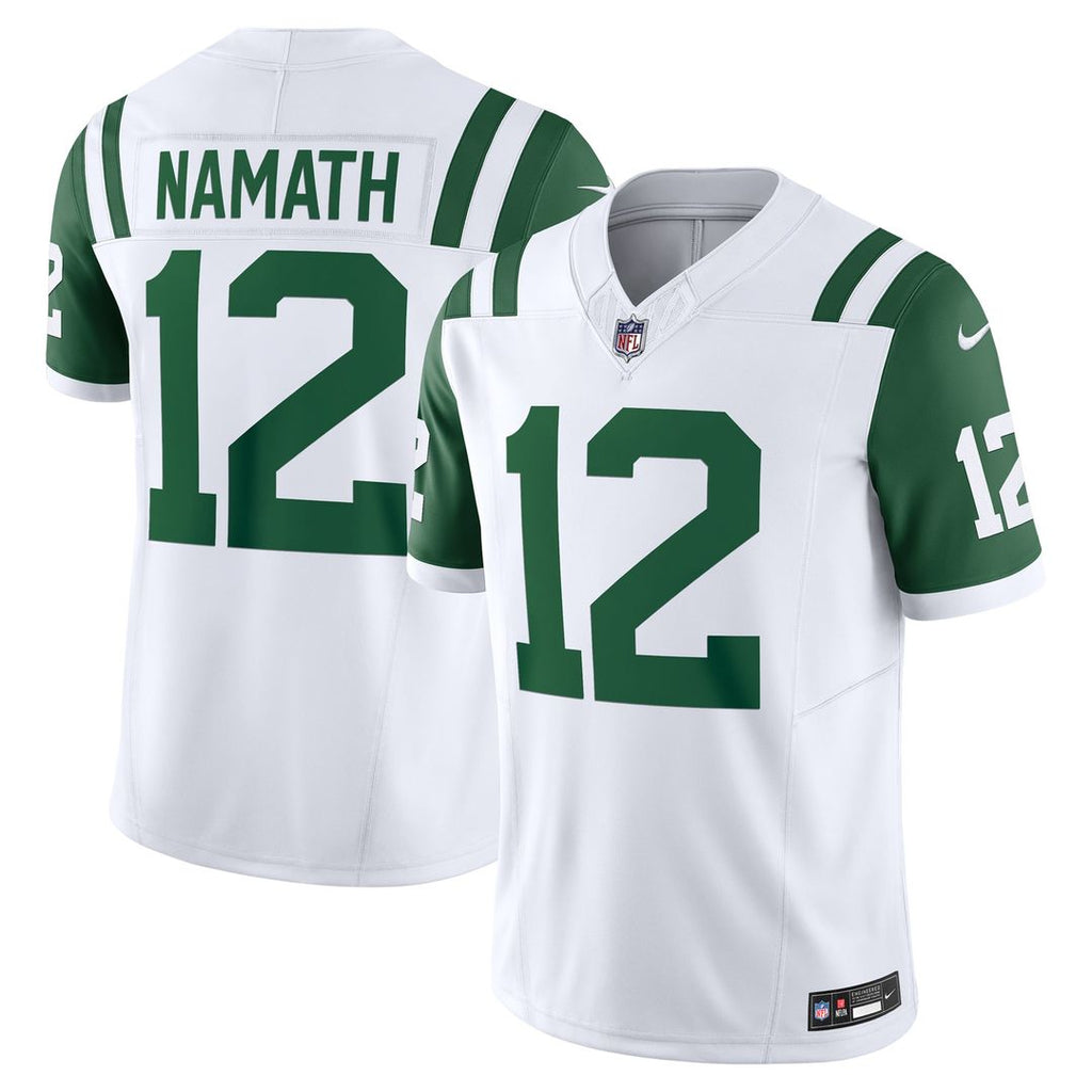 Joe Namath New York Jets White Classic Alternate Vapor F.U.S.E. Retired Player Limited Jersey
