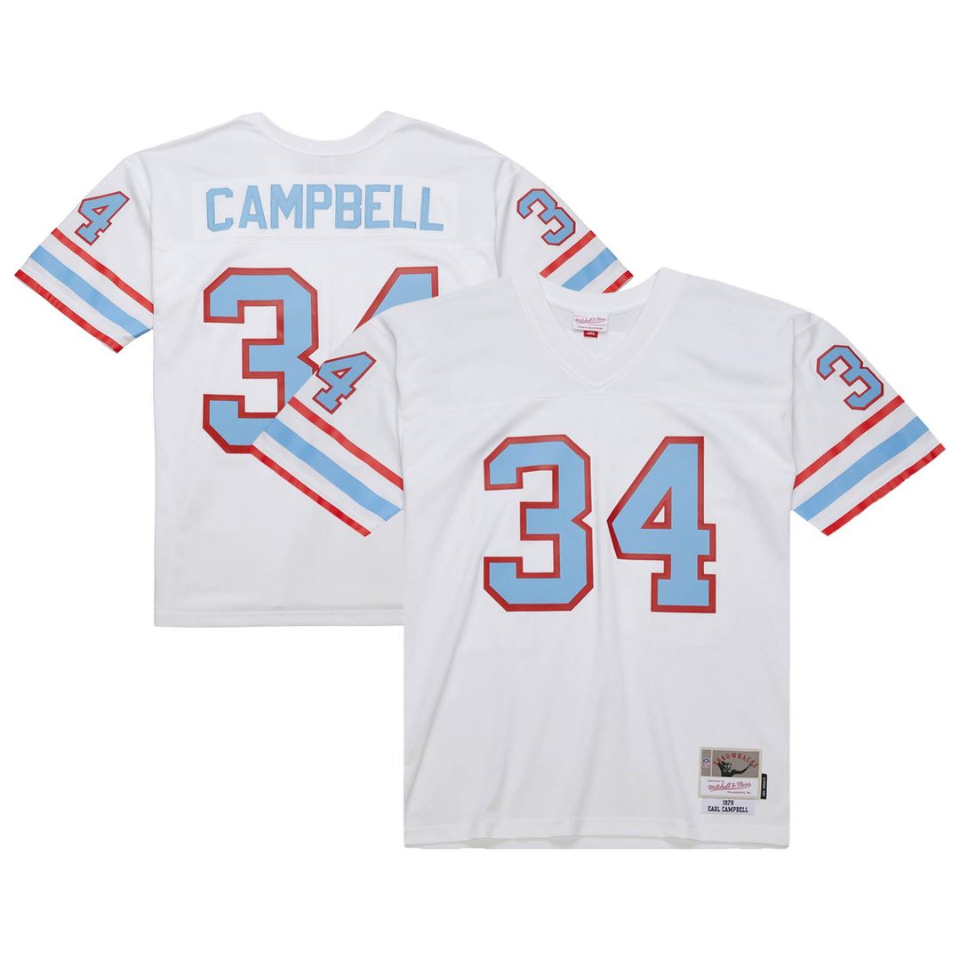 Earl Campbell Houston Oilers White 1979 Legacy Replica Jersey