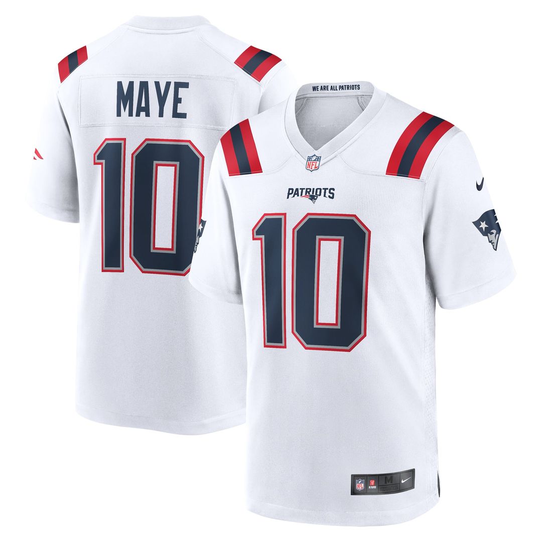 Drake Maye New England Patriots Navy Player Game Jersey