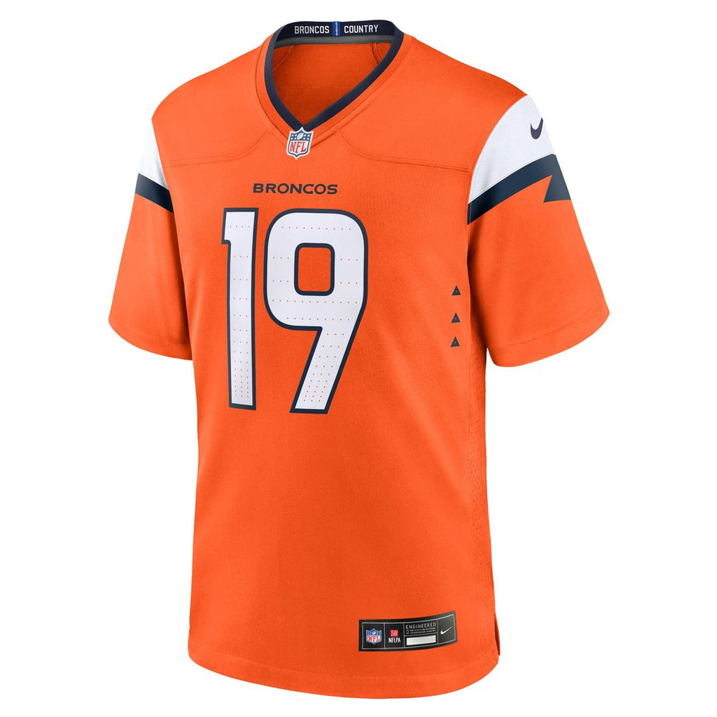 Marvin Mims Jr Denver Broncos Orange Team Game Jersey