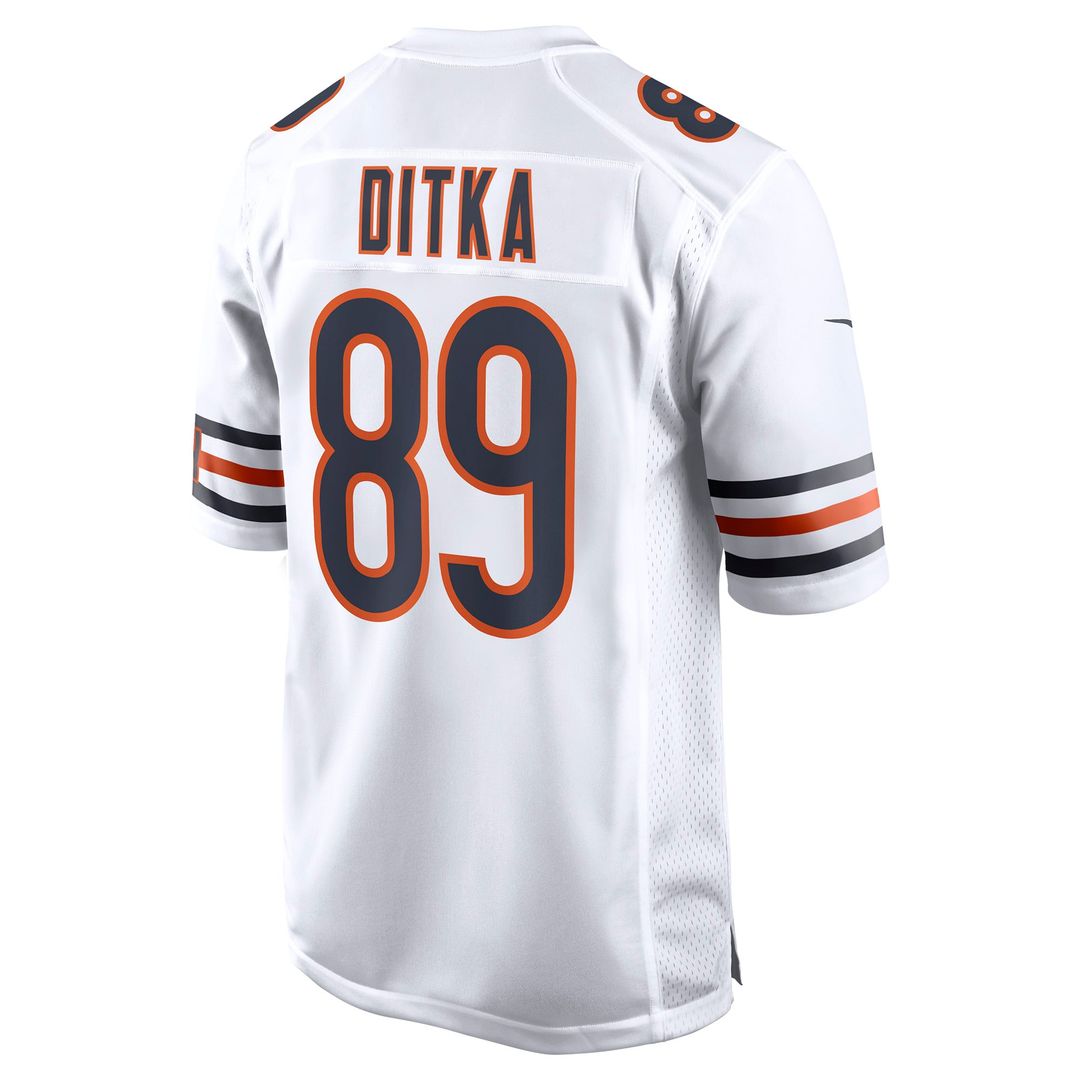 Mike Ditka Chicago Bears White Retired Player Game Jersey