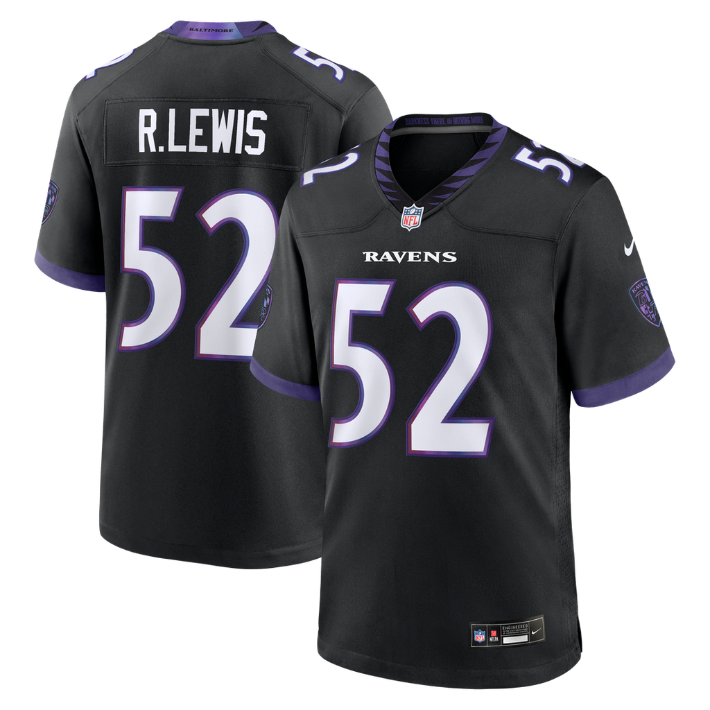 Ray Lewis Baltimore Ravens Black Alternate Retired Player Game Jersey