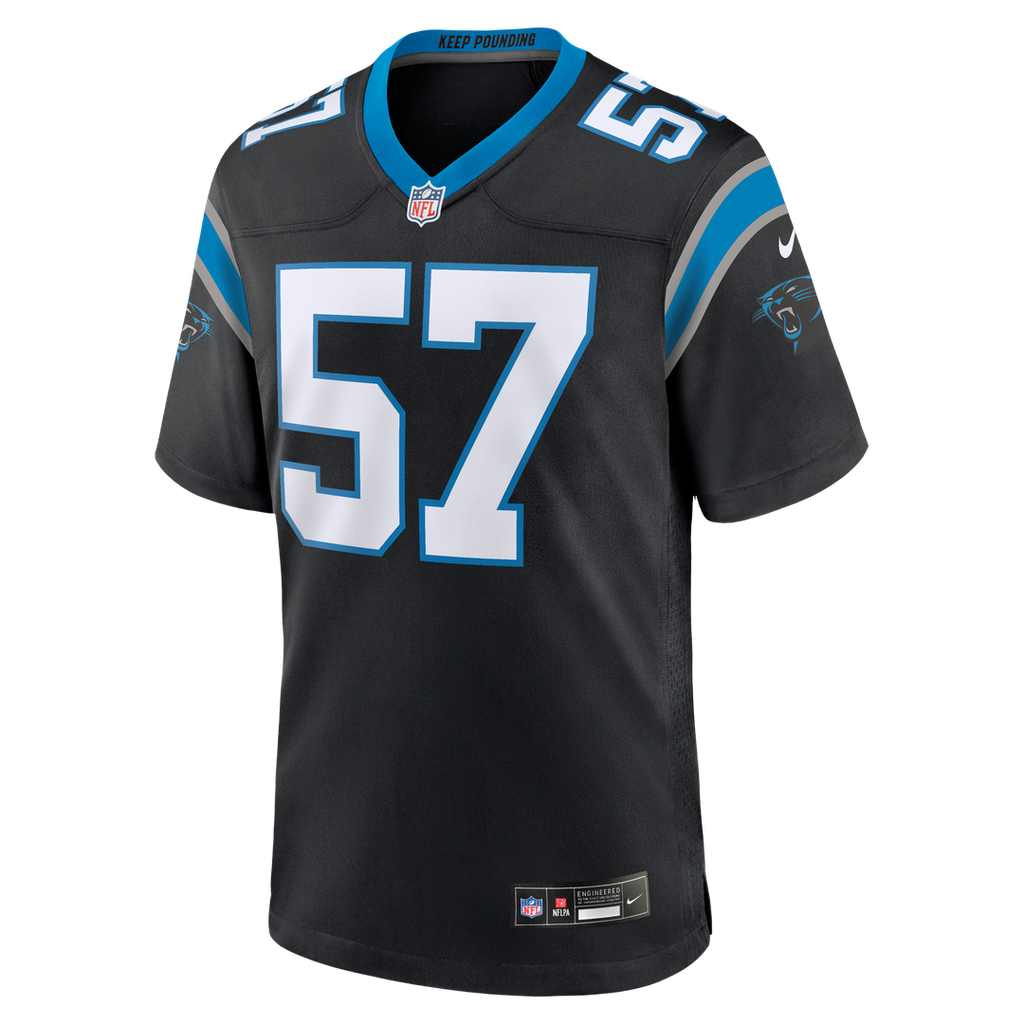Monroe Freeling Carolina Panthers Black Team Game Jersey