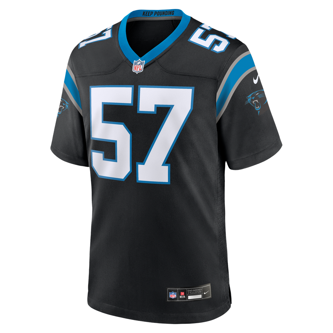 Monroe Freeling Carolina Panthers Black Team Game Jersey