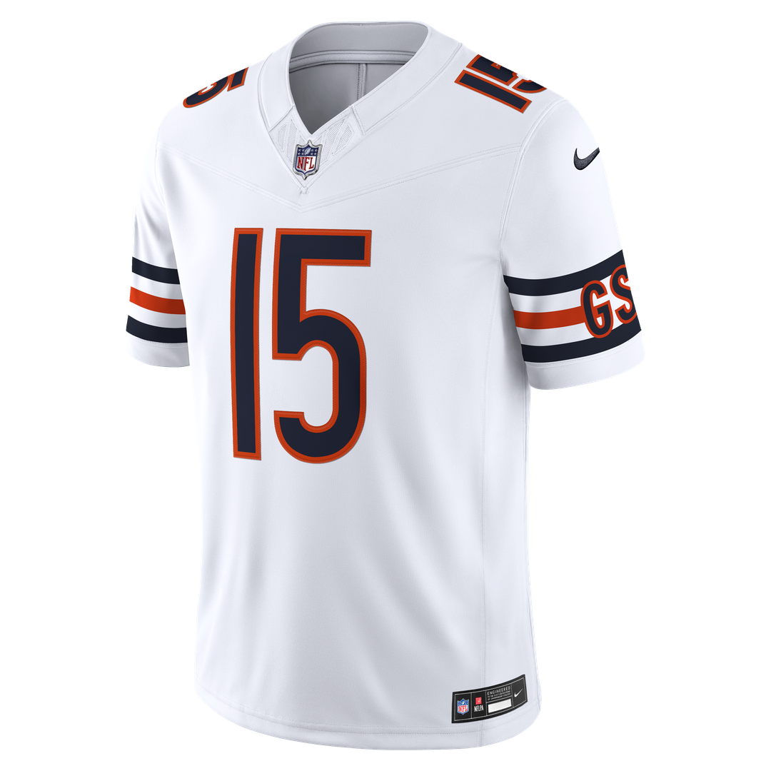Rome Odunze Chicago Bears White Vapor F.U.S.E. Stitched Limited Jersey