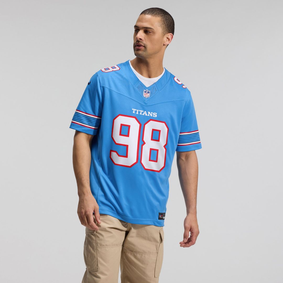 Jeffery Simmons Tennessee Titans Light Blue Team Vapor F.U.S.E. Stitched Limited Jersey