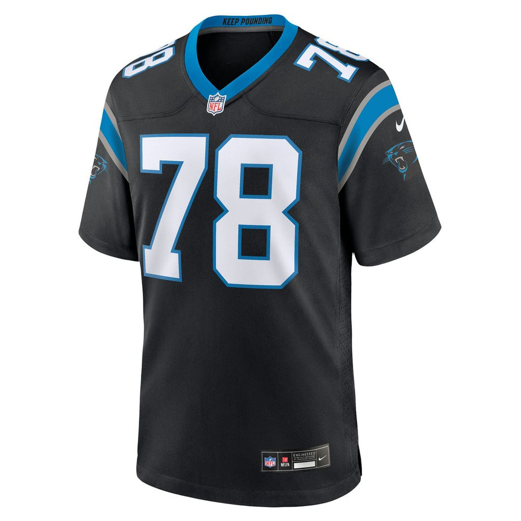 Popo Aumavae Carolina Panthers Black Team Game Jersey