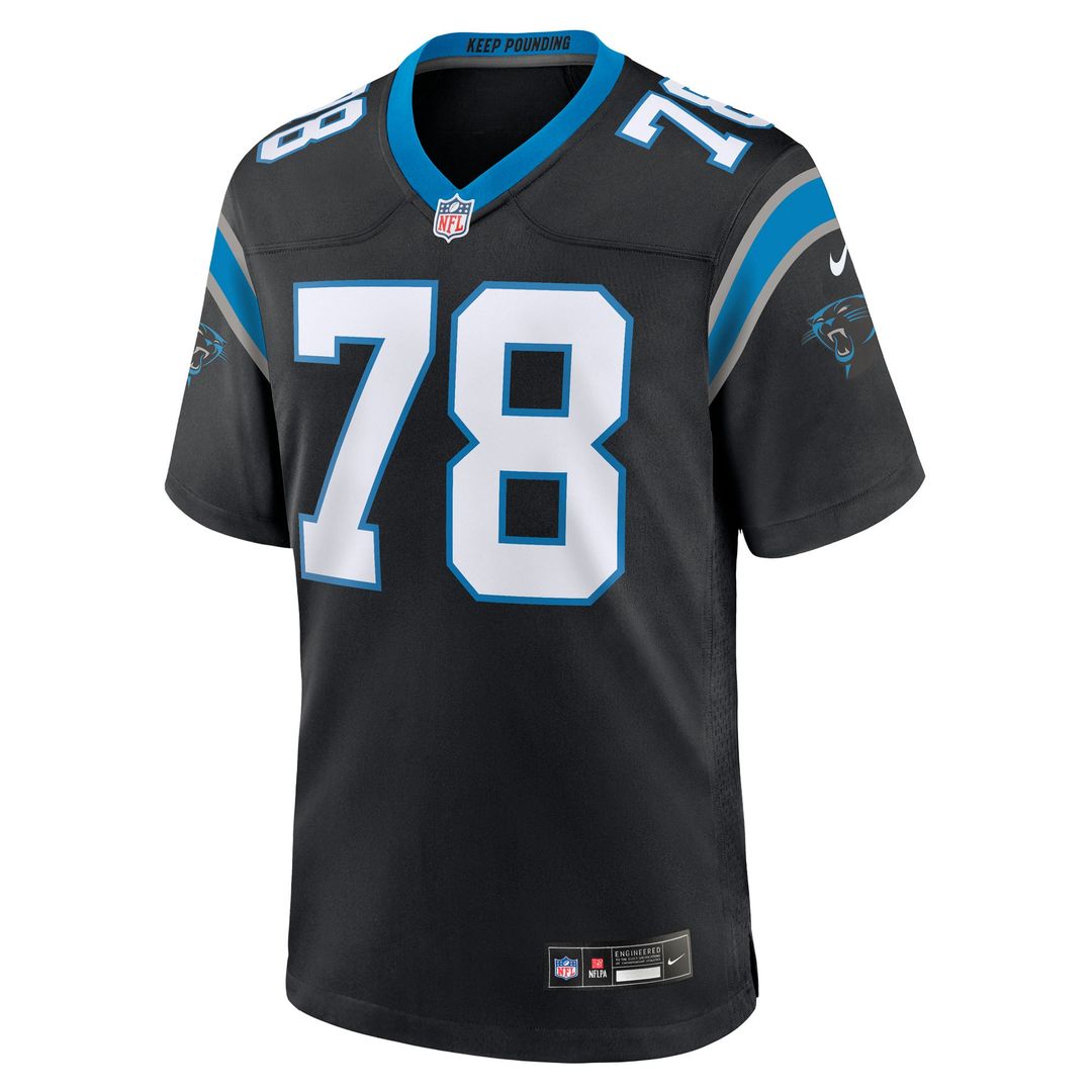 Popo Aumavae Carolina Panthers Black Team Game Jersey