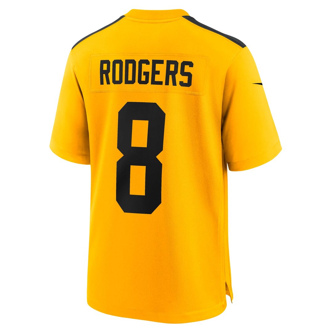 Aaron Rodgers Pittsburgh Steelers Gold Alternate 1933 Throwback Game Jersey