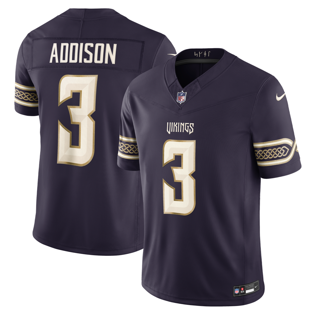 Jordan Addison Minnesota Vikings Purple 2026 Rivalries Collection Stitched Limited Jersey