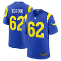 Payton Zdroik Los Angeles Rams Royal Game Jersey