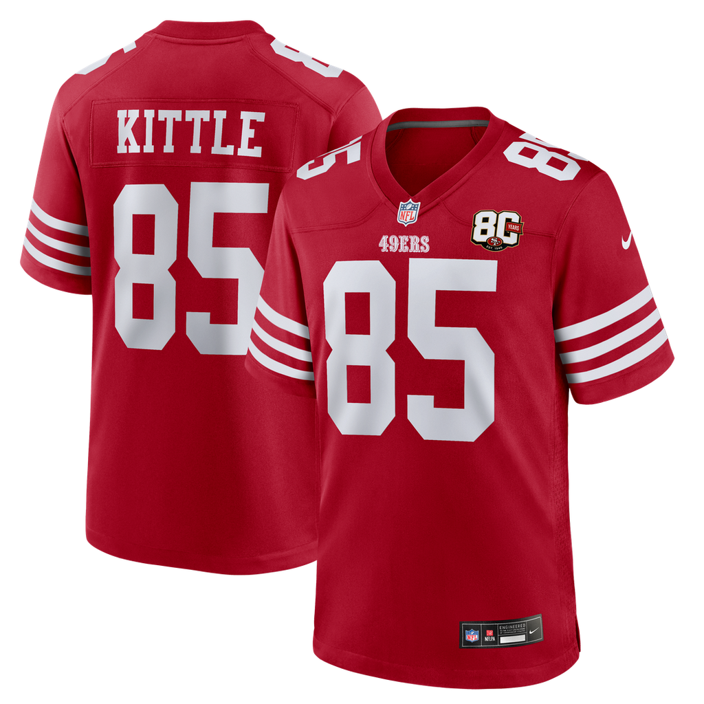 George Kittle San Francisco 49ers Scarlet 80th Anniversary Game Jersey