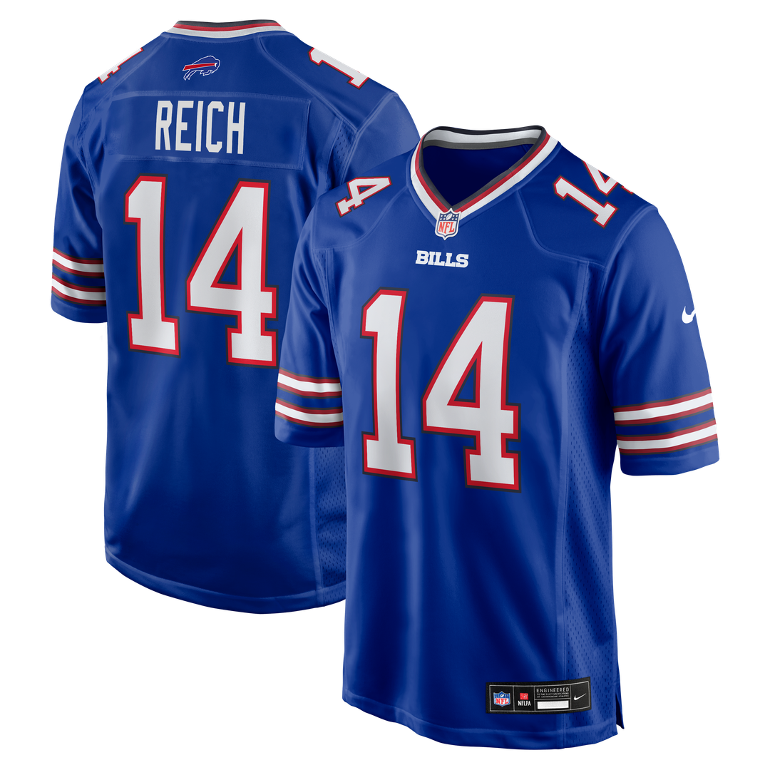 Frank Reich Buffalo Bills Royal Game Retired Player Jersey