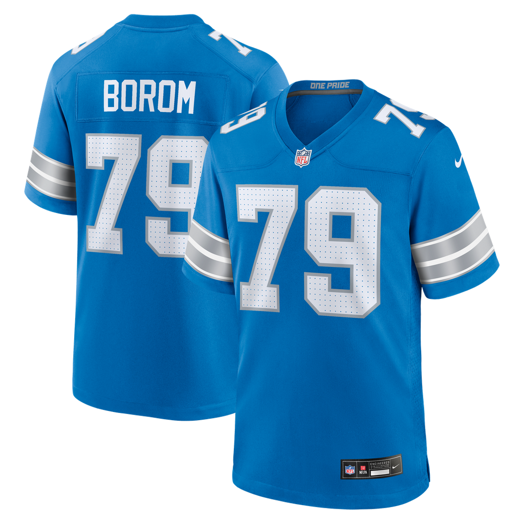 Larry Borom Detroit Lions Blue Team Game Jersey