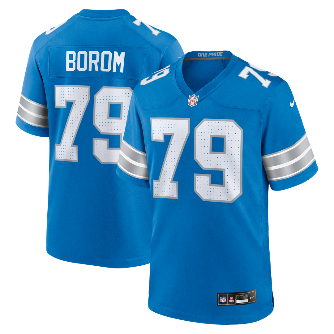 Larry Borom Detroit Lions Blue Team Game Jersey
