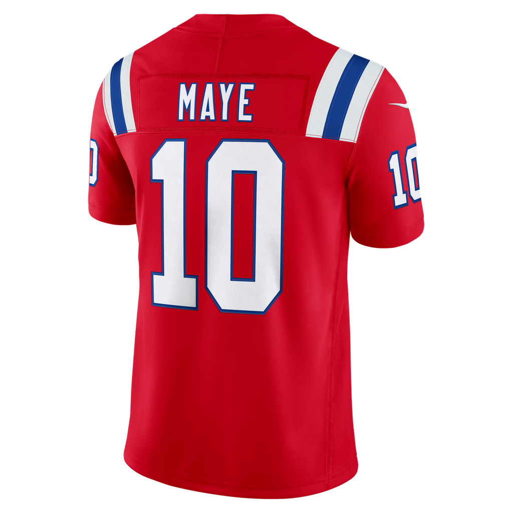 Drake Maye New England Patriots Red Alternate Vapor F.U.S.E. Stitched Limited Jersey