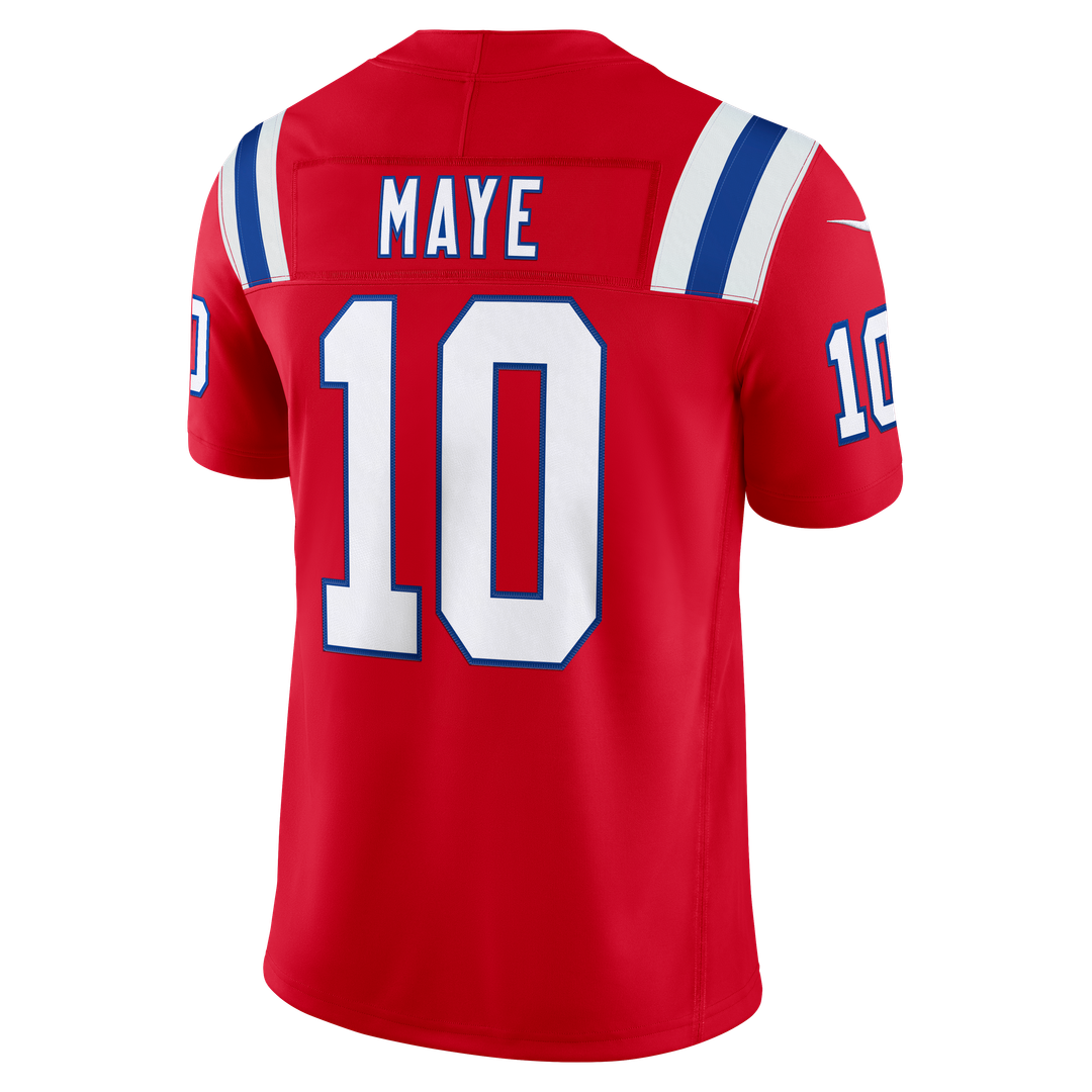 Drake Maye New England Patriots Red Alternate Vapor F.U.S.E. Stitched Limited Jersey
