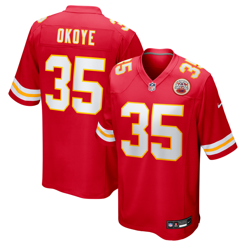 Christian Okoye Kansas City Chiefs Red Game Retired Player Jersey