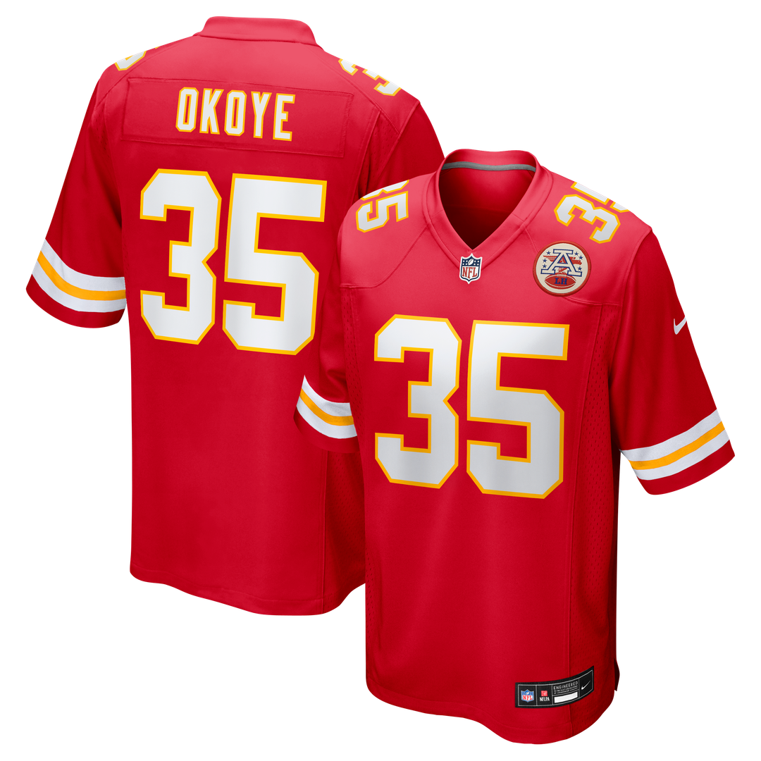 Christian Okoye Kansas City Chiefs Red Game Retired Player Jersey