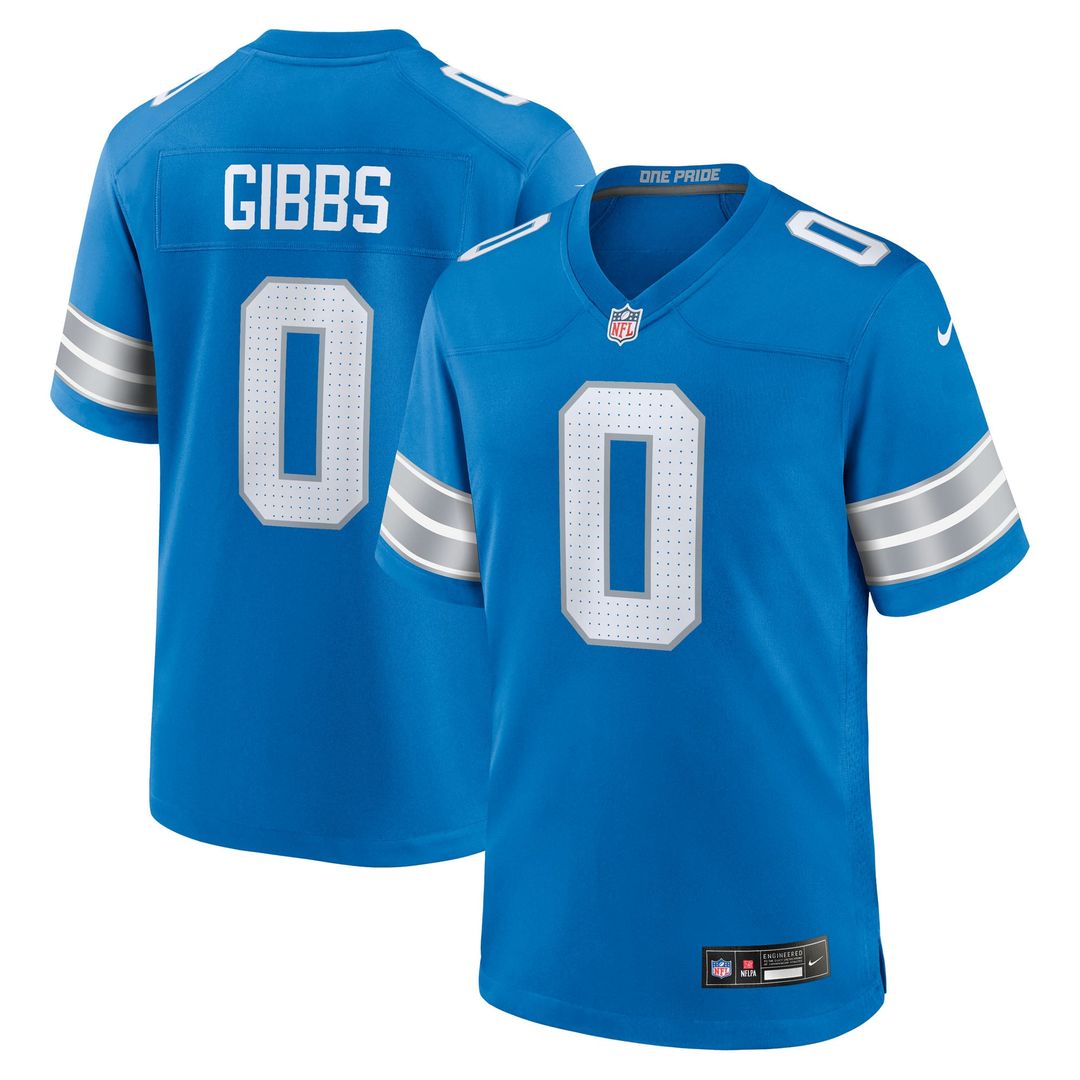 Jahmyr Gibbs Detroit Lions Blue Game Player Jersey