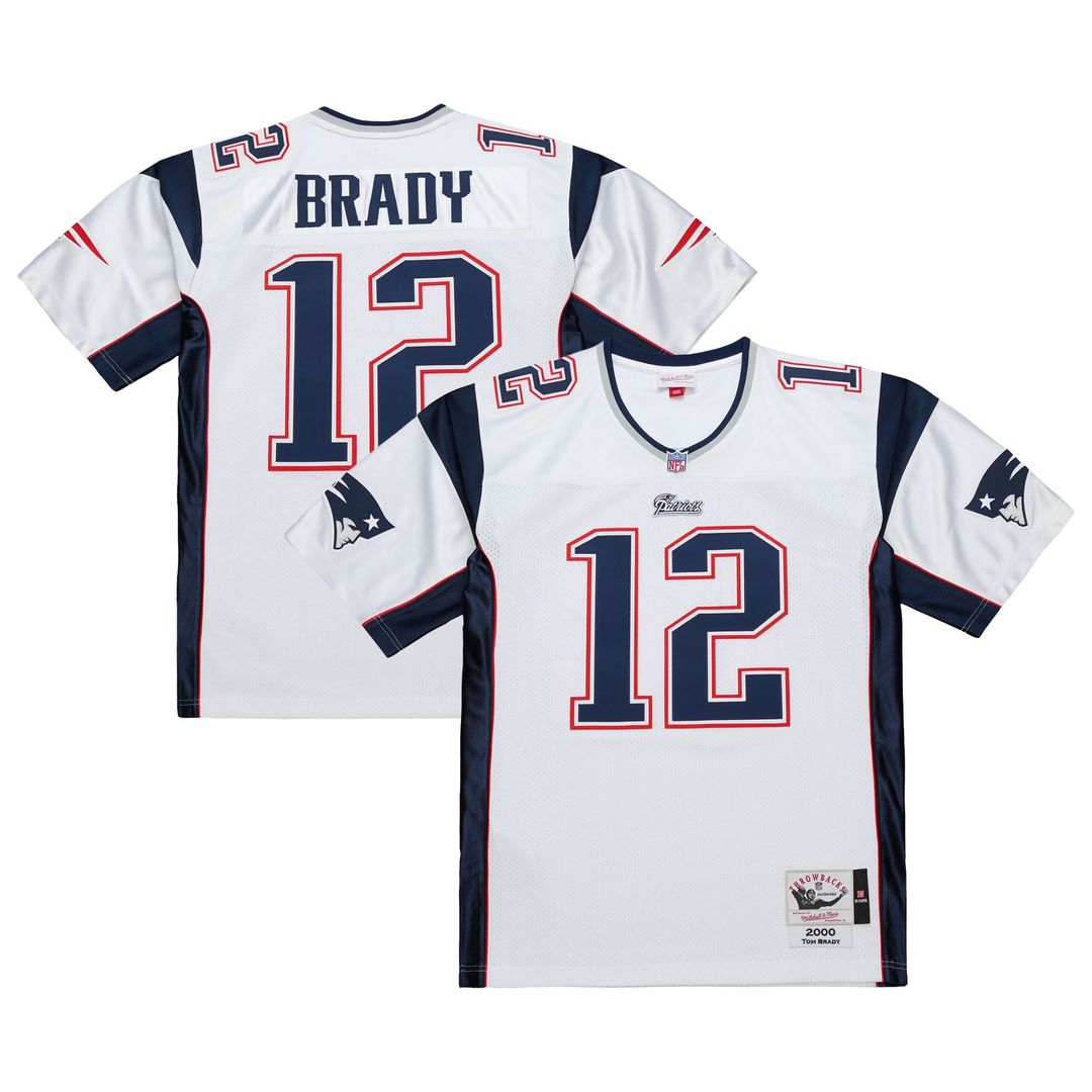 New England Patriots Tom Brady Navy Super Bowl XXXVI Authentic Throwback Jersey