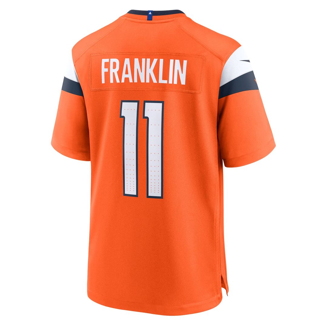 Troy Franklin Denver Broncos Orange Team Game Jersey