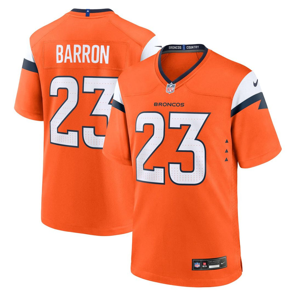 Jahdae Barron Denver Broncos Orange Game Player Jersey